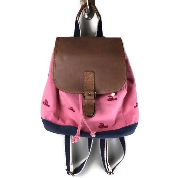L.L. Bean Bags Vintage Ll Bean Lobster Embroidered Pink Canvas